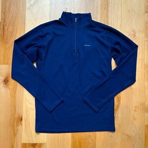 Patagonia Kids Blue Capilene 1/4 Zip Long Sleeve Thermal Base Layer